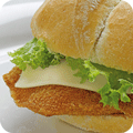 Schnitzel-bread roll with cheese