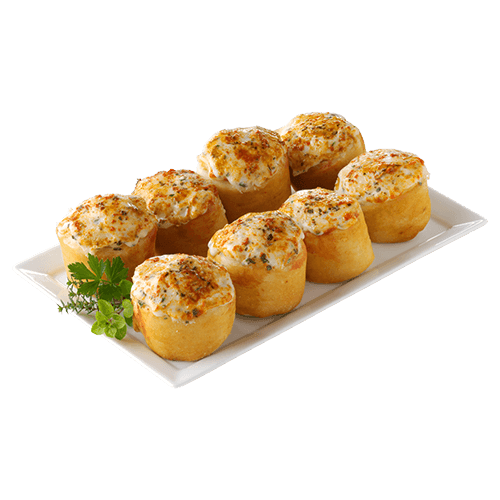 8 Pizzabrötchen mit Edamer und Kräuterbutter